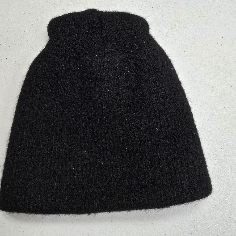 Winter 100% Wool Black Beanie Skull Cap Heavy Duty
